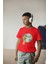 Erkek Çocuk Pamuk Zürafa Baskılı Kısa Kol Tshirt 1