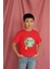Erkek Çocuk Pamuk Zürafa Baskılı Kısa Kol Tshirt 3