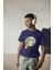 Erkek Çocuk Pamuk Zürafa Baskılı Kısa Kol Tshirt 1