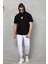 Kapşonlu Oversize T-Shirt Takım - Siyah 1