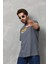 Unisex Basic Bisiklet Yaka Oversize T-Shirt - Füme 2