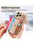 iPhone 14 Pro Max Kılıf Kickstand Deri Arka Koruyucu Kapak 3D Çiçek-Haki (Yurt Dışından) 5