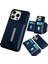 iPhone 13 Pro Max Kickstand Kılıf Deri+Tpu Telefon Kapağı Çıkarılabilir Kart Çantası-Safir (Yurt Dışından) 1