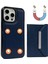 iPhone 13 Pro Max Kickstand Kılıf Deri+Tpu Telefon Kapağı Çıkarılabilir Kart Çantası-Safir (Yurt Dışından) 2
