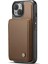 Jeehood iPhone 14 Kılıf Kart Tutucu Kickstand Deri+Tpu Telefon Kapağı-Kahverengi (Yurt Dışından) 5