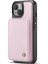 Jeehood iPhone 14 Kılıf Kart Tutucu Kickstand Deri+Tpu Telefon Kapağı-Pembe (Yurt Dışından) 5