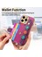 iPhone 14 Pro Max Kılıf Kickstand Deri Arka Koruyucu Kapak 3D Çiçek-Mor (Yurt Dışından) 5