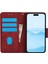 iPhone 15 Plus/14 Plus Kılıf Katlanır Stand Çiçek Deri Telefon Kılıfı Çanta-Kırmızı (Yurt Dışından) 2