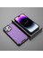 iPhone 13 Pro Max Için Manyetik Kılıf Şerit Desenli Pc+Tpu Hibrit Telefon Kapağı-Mor (Yurt Dışından) 5