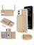 iPhone 12/12 Pro Için Kılıf Kart Çantası Halka Tutucu Litchi Doku Deri + Uzun Askılı Tpu Telefon Kılıfı-Bej (Yurt Dışından) 1