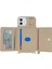 iPhone 12/12 Pro Için Kılıf Kart Çantası Halka Tutucu Litchi Doku Deri + Uzun Askılı Tpu Telefon Kılıfı-Bej (Yurt Dışından) 2