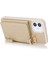 iPhone 12/12 Pro Için Kılıf Kart Çantası Halka Tutucu Litchi Doku Deri + Uzun Askılı Tpu Telefon Kılıfı-Bej (Yurt Dışından) 4