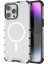iPhone 13 Pro Max Için Manyetik Kılıf Şerit Desenli Pc+Tpu Hibrit Telefon Kılıfı-Beyaz (Yurt Dışından) 1