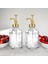 Beyaz Damla 2 Li Kristal Cam, Yağlık ,kahve Dağıtıcı Dispenser, Sabunluk,losyon Gold 500 ml Cam 3