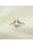 Gümüş Yüzük - Oval Kesim Blue Topaz Yan Zirkon Taşlı Modern Tasarım 925 Ayar Gümüş Kadın Yüzük 5