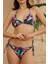 Üçgen Bikini Takımı Soft Desenler Siyah Fırça Desen 4