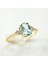 Altın Yüzük - Oval Kesim Blue Topaz Yan Zirkon Taşlı Modern Tasarım 14 Ayar Altın Kadın Yüzük Günlük-Hediyelik 2