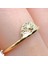Altın Yüzük - Mini Swarovski Taşlı Yelpaze 14 Ayar Altın Kadın Yüzük-Hediye Altın Yüzük 4