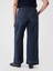 Kadın Lacivert High Rise Stride Belted Wide-Leg Jean Pantolon 4