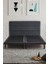 Niron Slim Baza ve Başlık Takımı 200X200 Çift Kişilik Gri Kumaş Kaplı Metal Karyola ve Başlık Seti 2