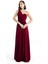 Kadın Bordo Tek Omuz Yırtmaçlı Uzun Abiye Elbise 2