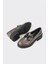 Elle Gri Deri Kadın Loafer 3