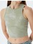 Halter Yaka Crop Atlet Fitilli Metalik Baskı Detaylı Pamuklu 5