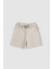 Organik Pamuk Pointel Bebek Bej Şort Takımı 4