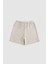 Organik Pamuk Pointel Bebek Bej Şort Takımı 6