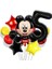 5 Yaş Siyah Rakam Balonlu Mickey Mouse Balon Seti Mini Fare Temalı 17'li Set 1