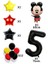 5 Yaş Siyah Rakam Balonlu Mickey Mouse Balon Seti Mini Fare Temalı 17'li Set 2