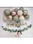 Küf Yeşili Krom Gold Ten Rengi Balon Seti Banner ve Sarmaşık 1
