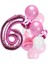 Fuşya Rakam Pullu Şeffaf Balon Pembe Tonları Balon Buketi 1