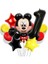 1 Yaş Siyah Rakam Balonlu Mickey Mouse Balon Seti Mini Fare Temalı 17'li Set 1