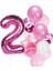 Fuşya Rakam Pullu Şeffaf Balon Pembe Tonları Balon Buketi 1