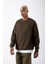 Erkek Bisiklet Yaka Oversized Sweatshirt 1