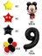 9 Yaş Siyah Rakam Balonlu Mickey Mouse Balon Seti Mini Fare Temalı 17'li Set 2