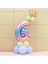 Unicorn Tema Rakam Balon Karşılama Seti 6 Yaş Gökkuşağı Renkleri Altın Taçlı 6 Rakamlı Balon 1