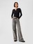 Kadın Siyah High Rise Stride Wide-Leg Jean Pantolon 1
