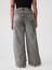 Kadın Siyah High Rise Stride Wide-Leg Jean Pantolon 4
