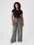 Kadın Siyah High Rise Stride Wide-Leg Jean Pantolon 5