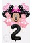 Siyah Rakam Balonlu Mini Fare Balon Set Minnie Mouse Balon Set 1