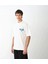 Unisex Bisiklet Yaka Baskılı Oversize T-Shirt - Beyaz 3