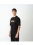 Unisex Bisiklet Yaka Baskılı Oversize T-Shirt - Siyah 3