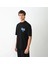 Bisiklet Yaka Baskılı Oversize T-Shirt - Siyah 2