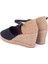 Elişi Siyah Hasır Dolgu Topuk Keten Hasır Espadril Handmade 3