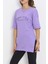 Baskılı Duble Kol T-Shirt Lila - 16560.1567. 3