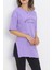 Baskılı Duble Kol T-Shirt Lila - 16560.1567. 5