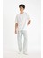 Comfort Regular Fit Rahat Kesim Bisiklet Yaka Kısa Kollu Ağır Kumaş Basic Düz Beyaz Tişört B4444AX24AU 2