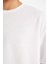 Comfort Regular Fit Rahat Kesim Bisiklet Yaka Kısa Kollu Ağır Kumaş Basic Düz Beyaz Tişört B4444AX24AU 5